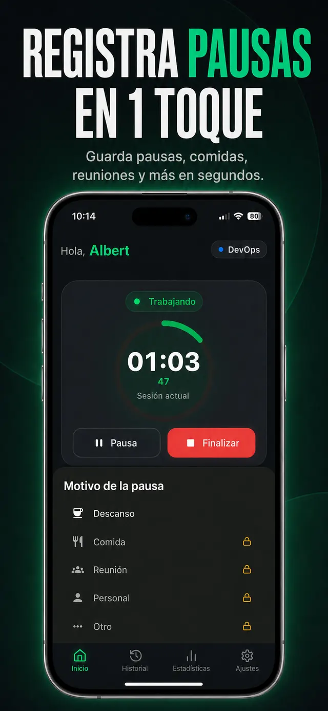 Selector de pausas en JORN
